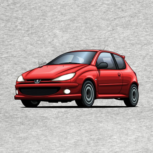 Peugeot 206 RC - Red by Mario Ramos Rally Art